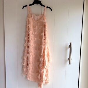 Blue Streak II party dress peach color midi length size S